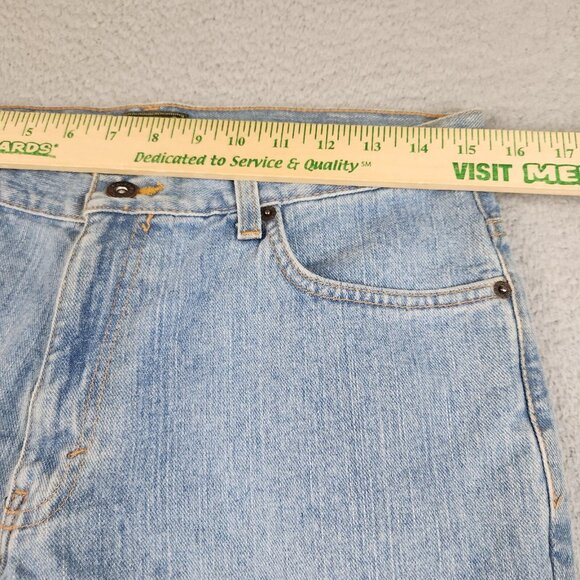 Eddie Bauer Capri Jeans Womens 10P Denim Curvy High Rise Straight Wide Leg Blue - Picture 3 of 13